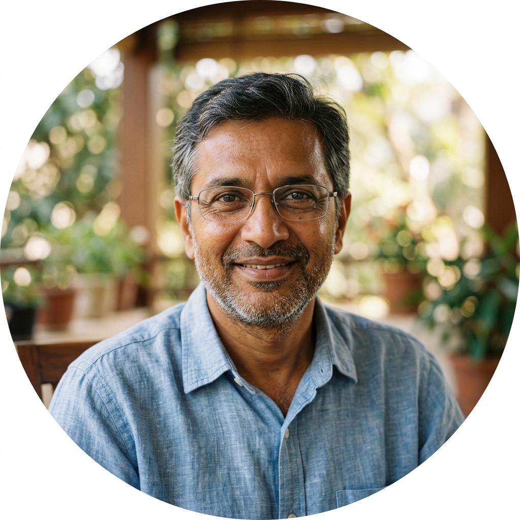Portrait of Vikram Iyer, monthly donor from Hyderabad
